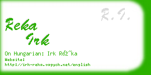 reka irk business card